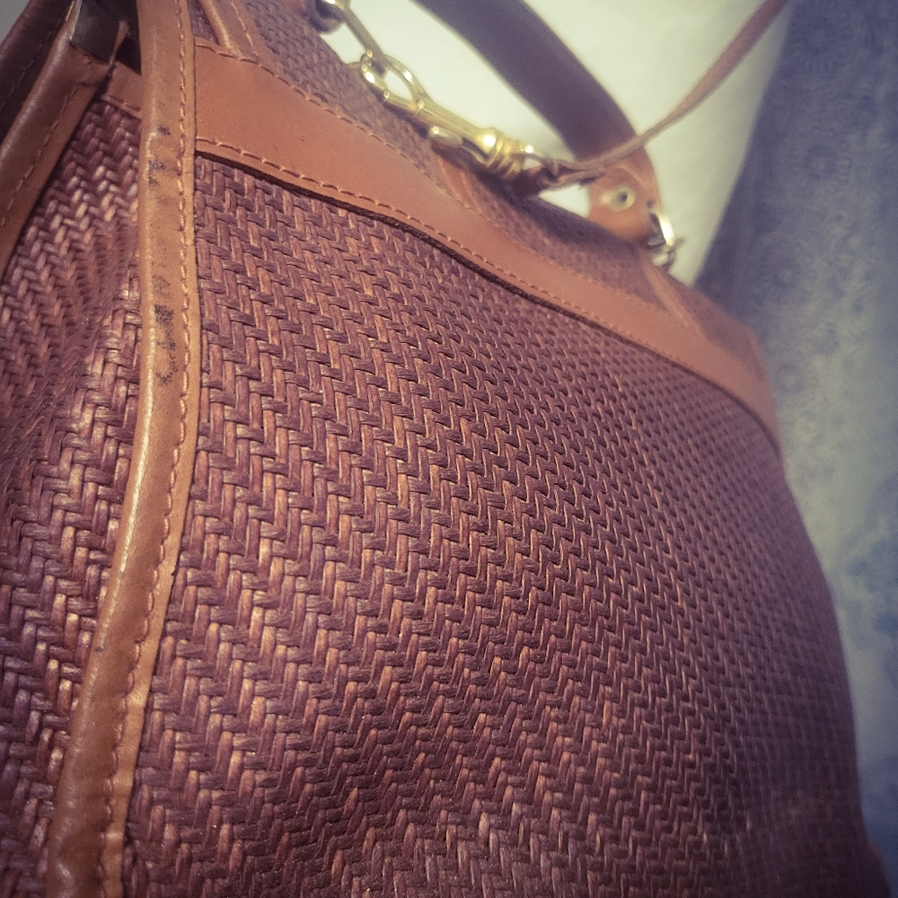 RARE Patricia Nash Giulietta Tan Leather Tote Woven Satchel. Made In ITALY - Picture 11 of 16